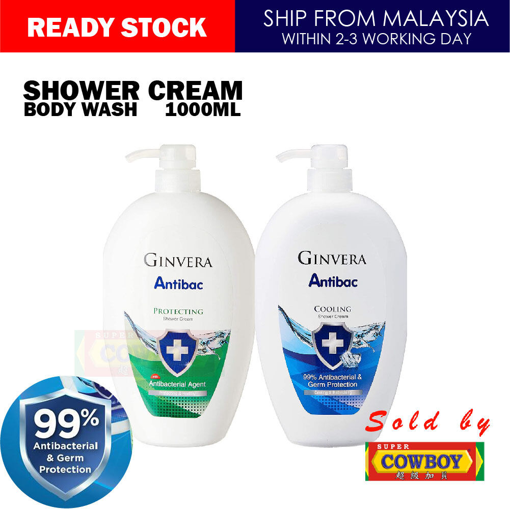 (1000g) Ginvera Antibac Shower Cream / Cooling / Protecting / Sabun