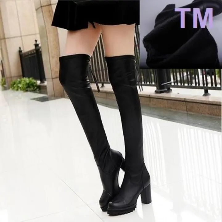 platform high knee boots