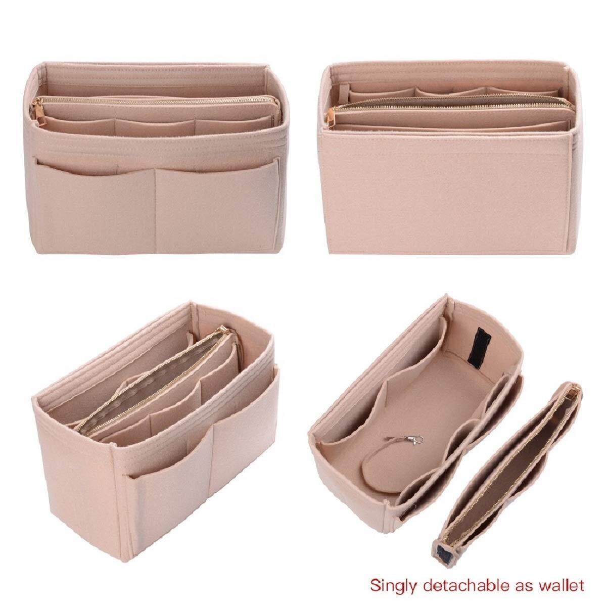 Purse Organizer Insert Felt Bag In Bag with Multi Pockets Handbag /& Tote Shaper