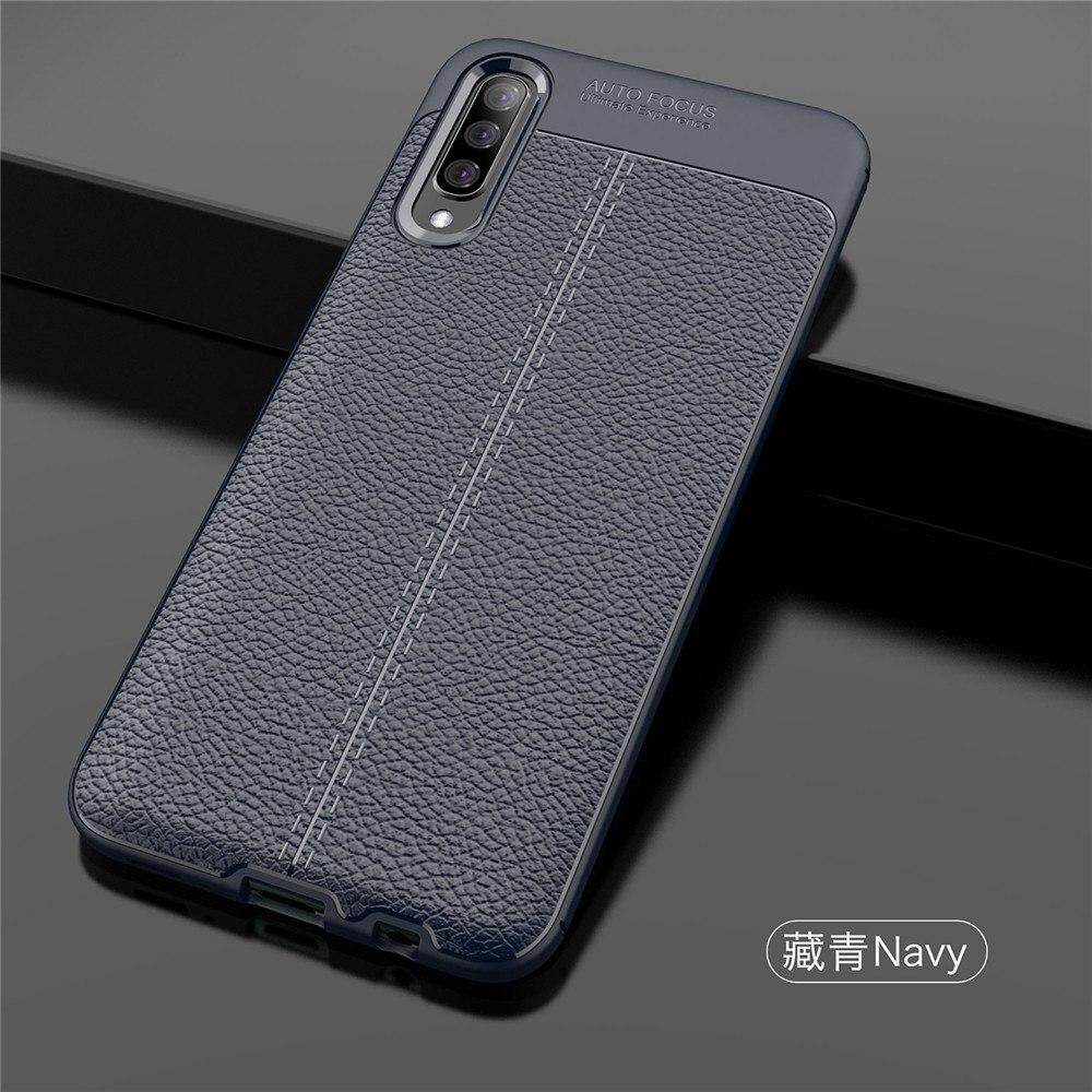 For Samsung Galaxy A50 Phone Case, Shockproof Silicone PU Leather Back Cover Soft TPU Casing