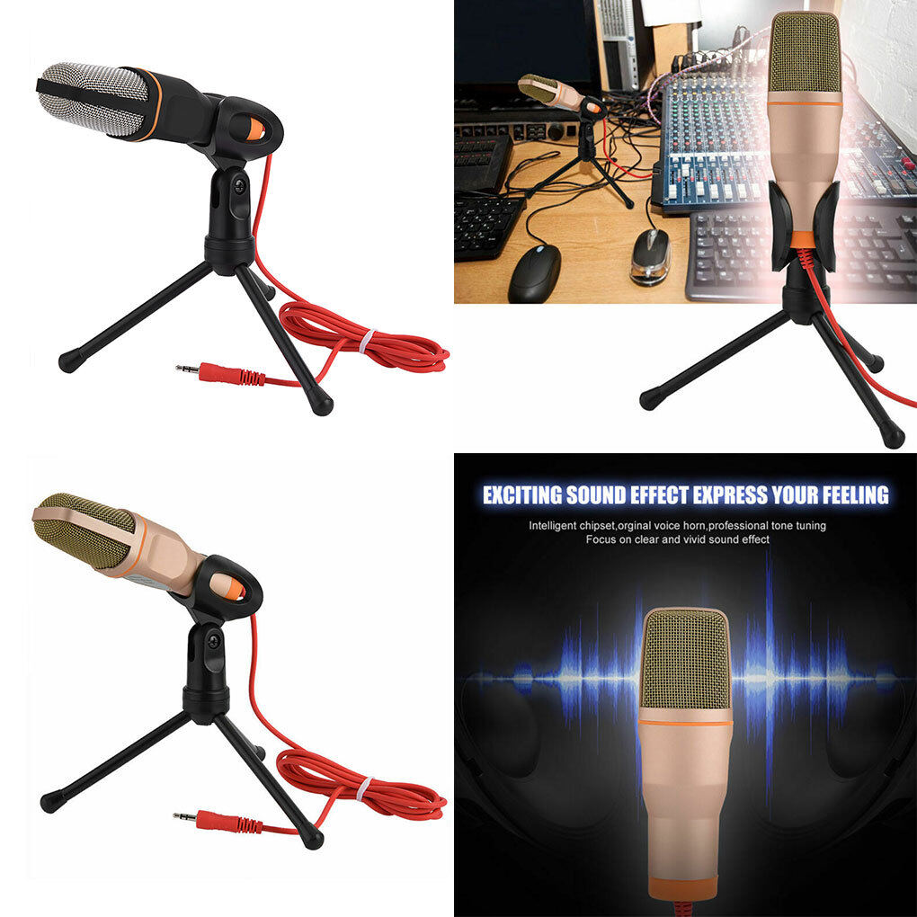 Zeallion Professional Condenser Microphone Sound Podcast Studio Microphones with PC Stent for Computer PC Karaoke 3.5mm