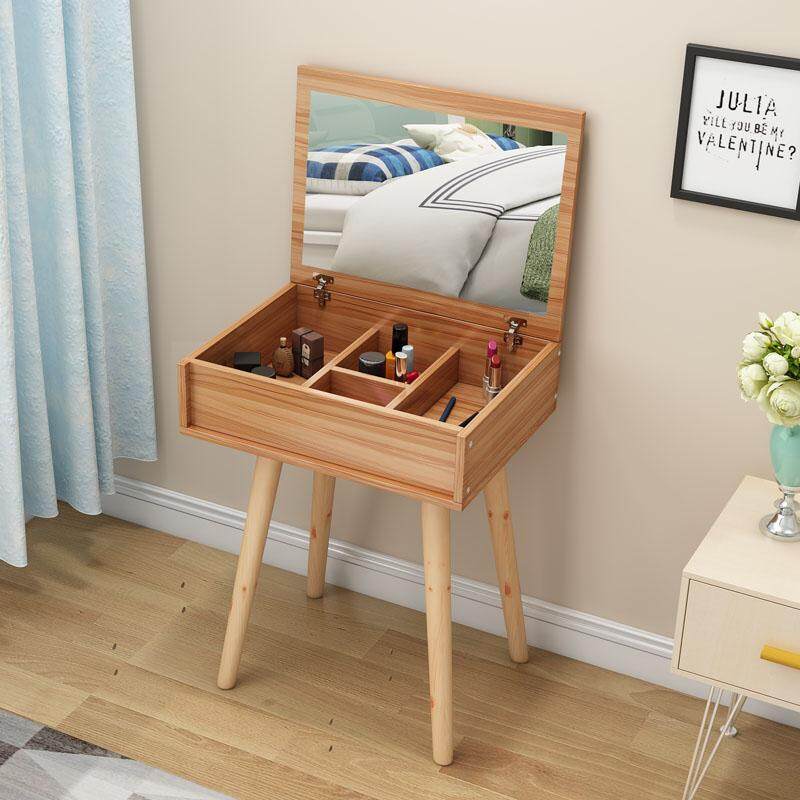 50x40x73cm, Dressing Table, Solid Wood European Bedroom Dressing Table,HD Folding Mirror, Seperated Drawer