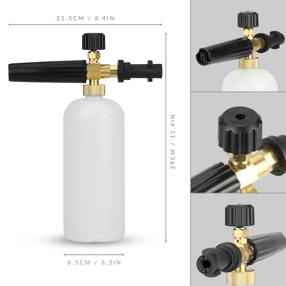 Snow Foam Lance Auto Pressure Washer Jet Quick Release Foam Blaster Compatible with Karcher K2-K7 Pukkr