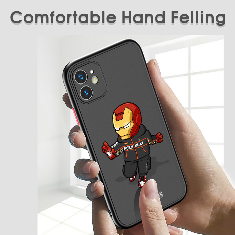 Ốp Honinga Dành Cho Xiaomi Redmi Note 9S Note 9 Pro Ốp Lưng Người Nhện Người Sắt Hoạt Hình Đội Trưởng Người Mỹ Hulk Ốp Điện Thoại Trong Suốt Mờ Ốp Lưng Ốp Cứng Anime Cho Bé Trai Bé Gái Cho Nam