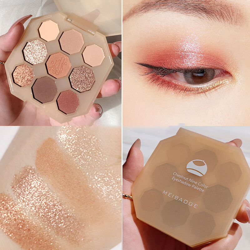【BeautyMalls】 Bảng Phấn Mắt 9 Màu Phấn Mắt Lì Tông Màu Đất