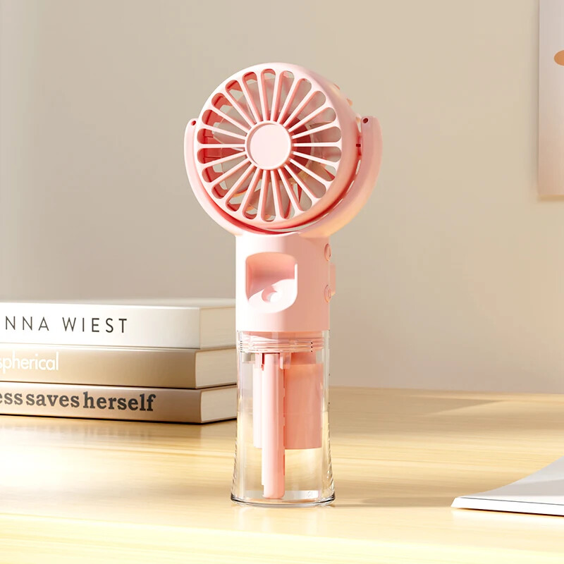 KEBETEME Rechargeable Mini Handheld Spray Fan Air Cooler Humidifier Summer Fan
