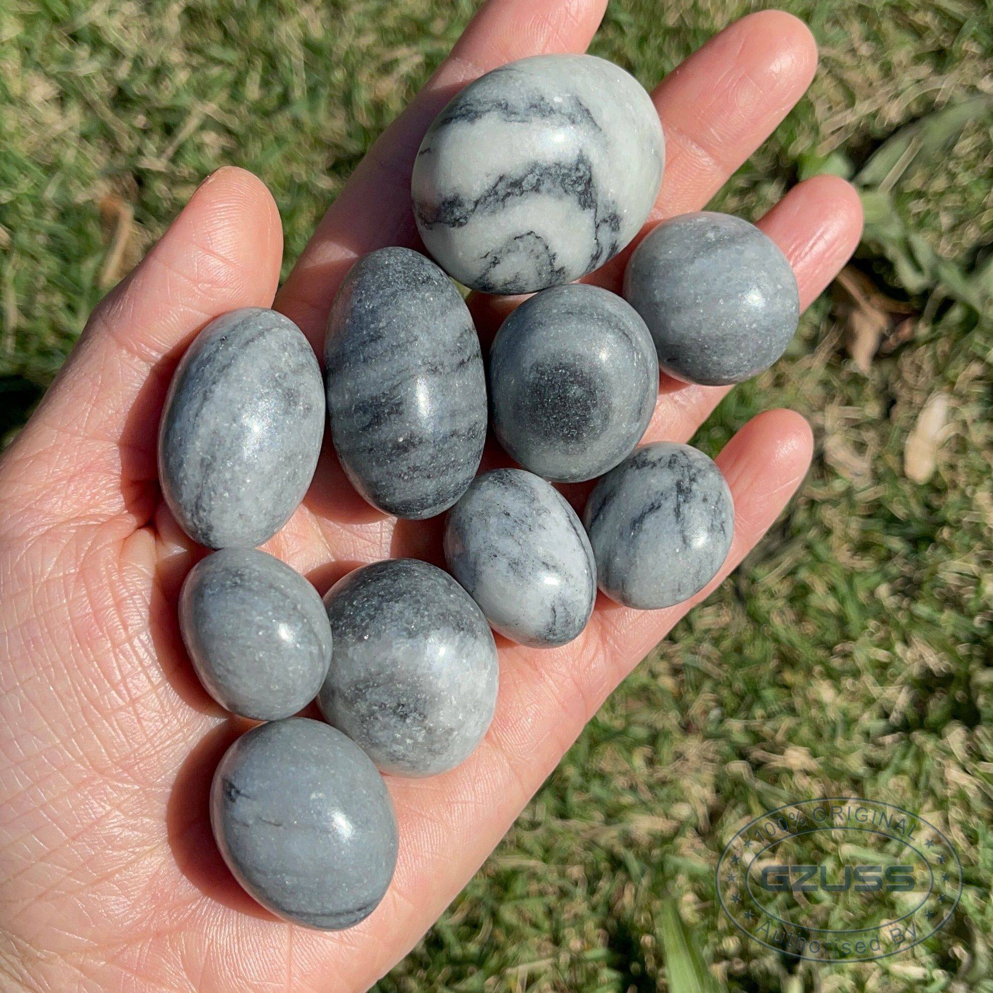Natural Black Web Jasper Black Vein Jasper Tumbled Stone Spider Web Jasper