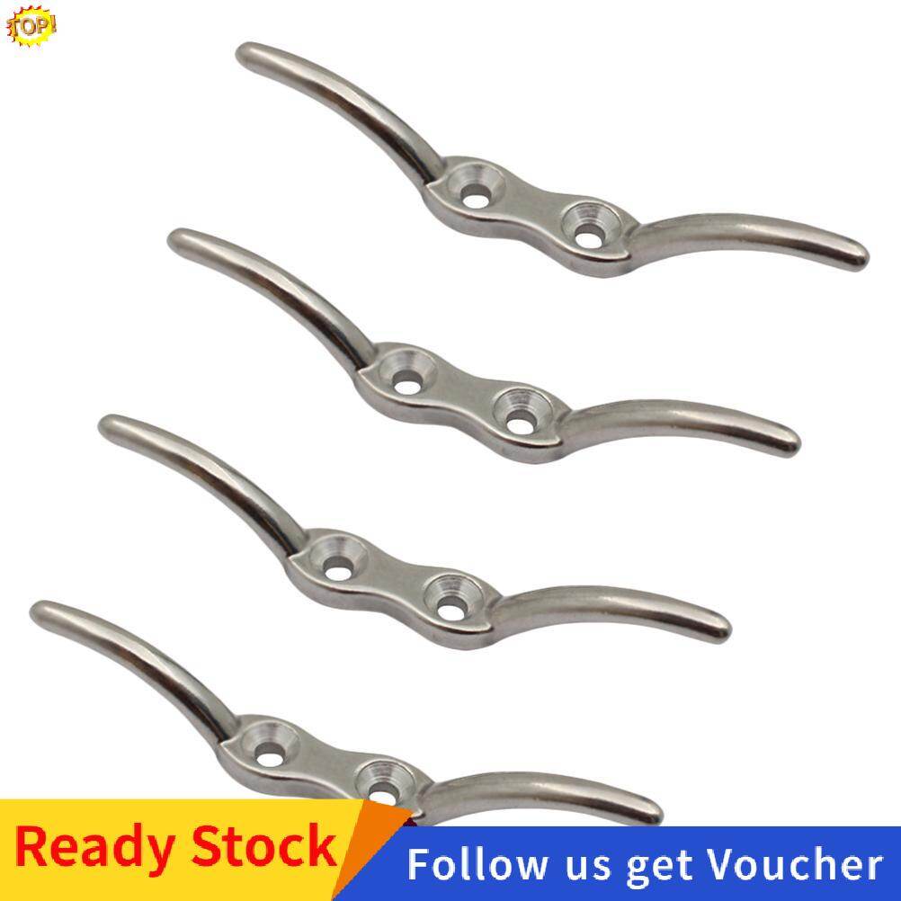 4 Pcs Mooring Cleat Stainless Steel Cleats for Boats Hook Flagpole