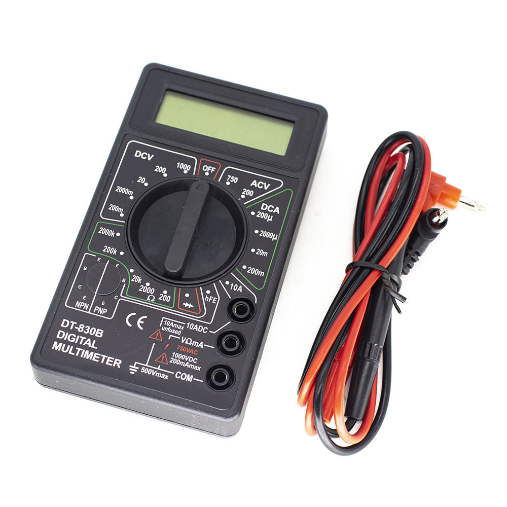 DT-830B LCD Digital Multimeter Mini Handheld Multimeter For Voltmeter Ammeter AC/DC 750/1000V Ohm Tester Meter With Probe