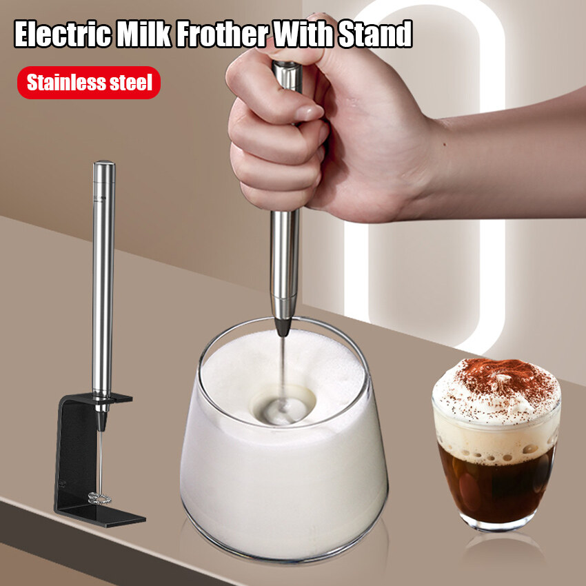 1Pc Handheld Electric Milk Frother with Stand Wireless Foam Maker Coffee Drink Mixer Blender Portable Mini Egg Beater Kitchen Whisk Tools