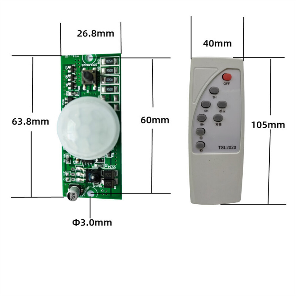 Original Aideepen Remote Control + Human Body Induction Solar Light Circuit Board 3.2V3.7V Solar Integrated Street Light Control Board