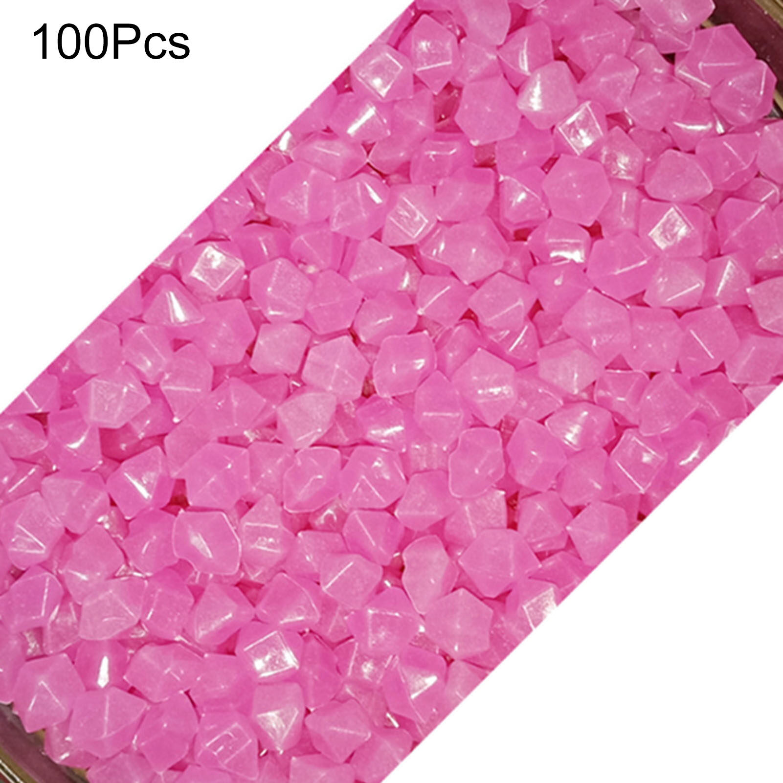 100Pcs Aquarium Stone Eco-friendly Good Looking Portable Glow in Dark Rhombus Luminous Rock Fish Tank Decoration