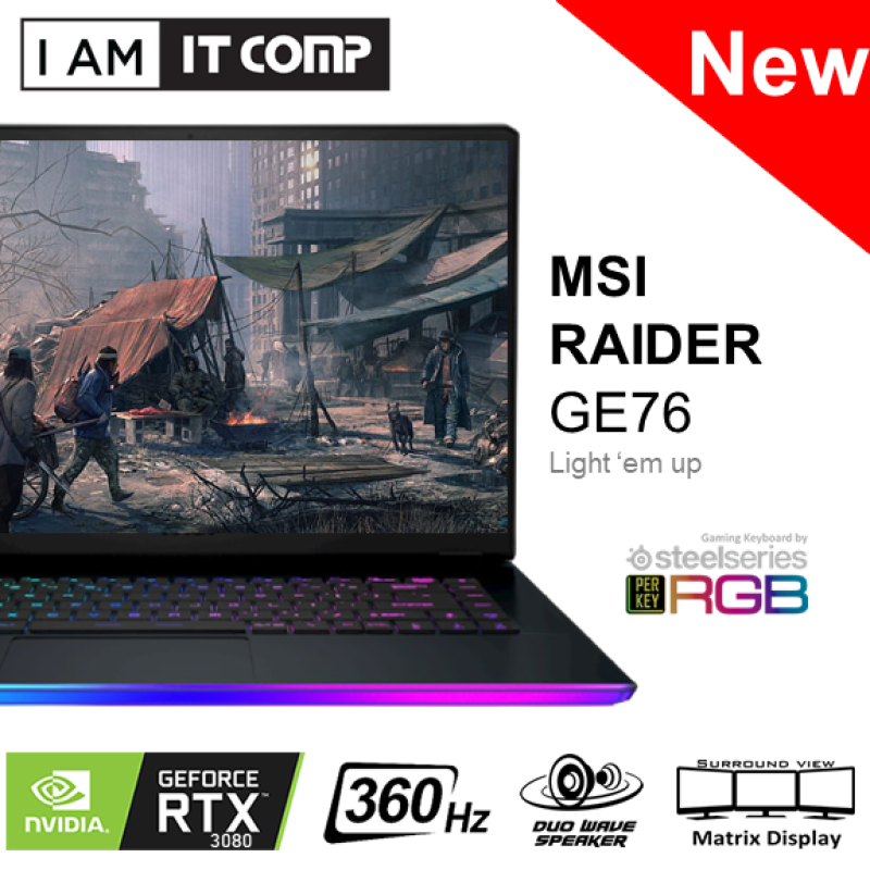 MSI Raider GE76 11UH-413 17.3 FHD 360Hz IPS Laptop ( i9-11980HK/64GB/2TB/RTX3080/W10 ) FOC MSI BACKPACK Malaysia