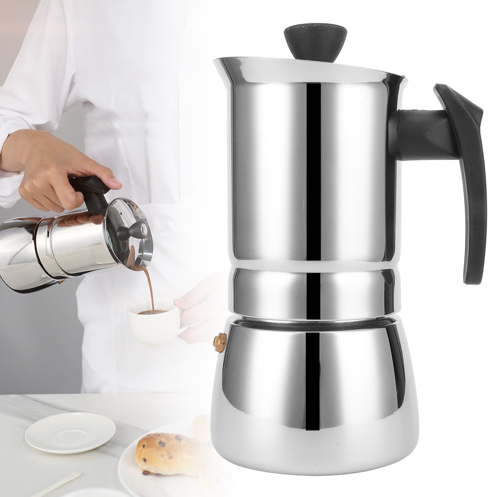 Stainless Steel Moka Pot Portable 