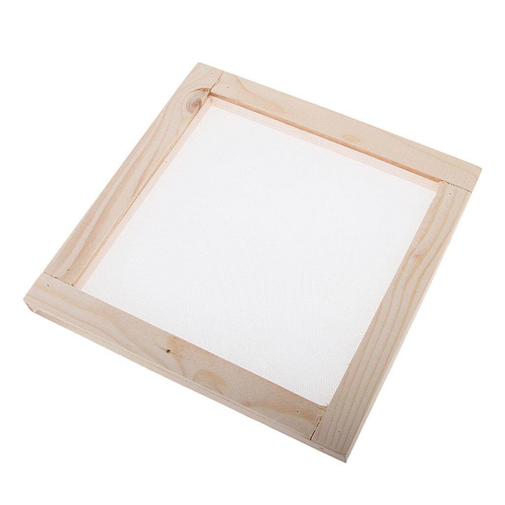 Perfeclan Natural Wood Rectangular Frame with Mesh for Paper Recycling Paper Making Dried Flower Paper Handicrafts Papermaking Mould DIY Tools
