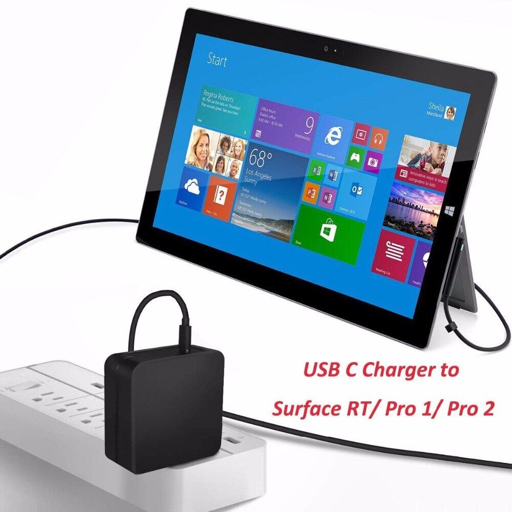 Dây Nguồn Surface Pro USB-C Cáp Sạc Surface Cáp Nguồn 12V Cho Microsoft Surface Pro 2 / Surface Pro 1 / Surface RT