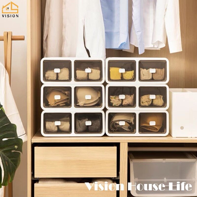 Hộp Đựng Đồ Lót Kiểu Ngăn Kéo Tầm Nhìn, Hộp Lưu Trữ Chia Nhiều Lớp, Tủ Đựng Tất Áo Ngực Có Thể Xếp Chồng Hộp Phân Loại Đa Chức Năng