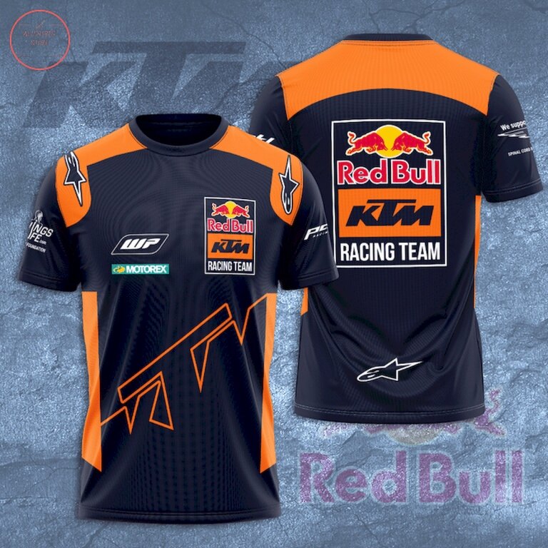 Red bull ktm racing team all over printed shirt