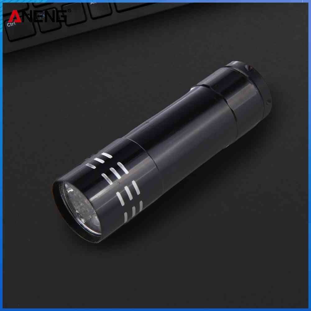 9 LED UV Light Torch 50LM 395nm Handheld Ultraviolet Detector Waterproof Portable for Fluorescent Agent/ Currency Test