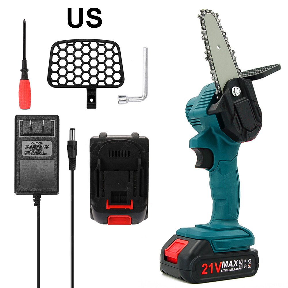 VOKTTA Mini Chainsaw Cordless 4-inch Small Electric Saw Rechargeable Portable One-hand Power Chain Saws Garden Tool