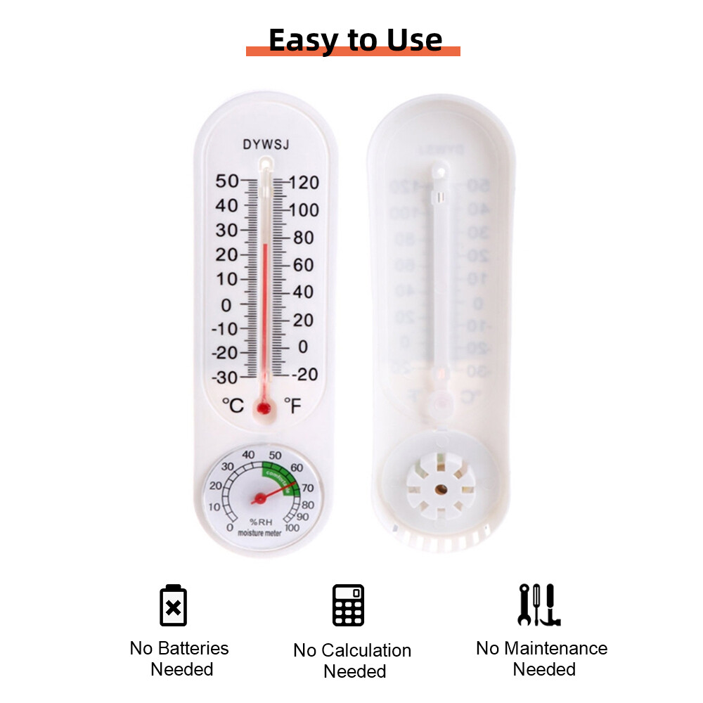 Smart Sensor Indoor Vertical Ther-mometer Hygrometer Wall-mounted Household Greenhouse Temperature and Humidity Meter for Room Temp