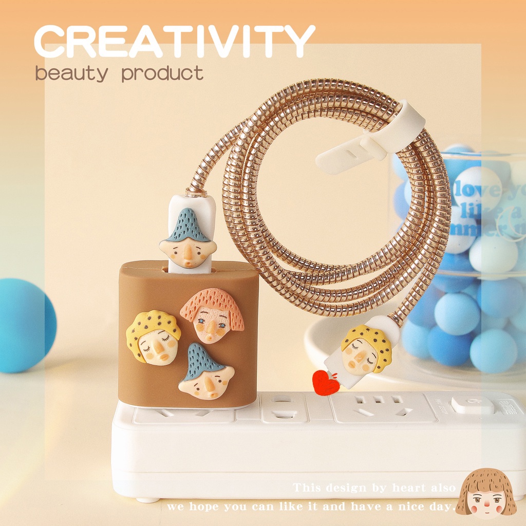 Cute Cartoon Charger Protector/Cord Protector/Charging Cable Protector Compatible For iphone 18W /20W Fast Charger Cover [cchoice]