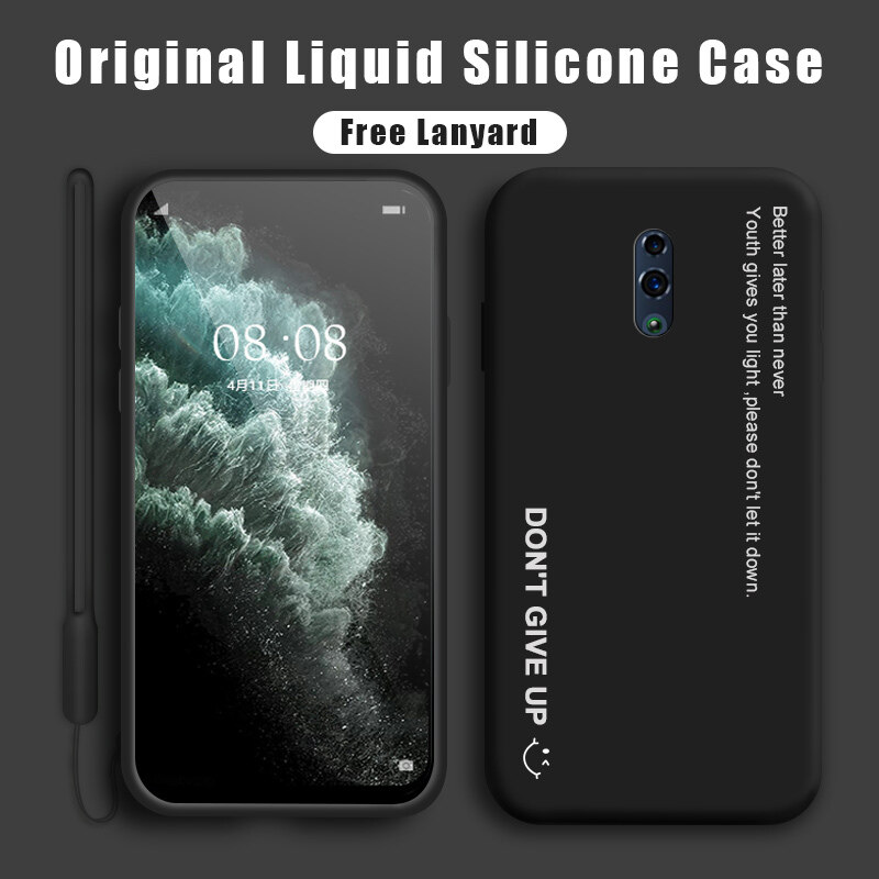 Hontinga For OPPO Reno Handphone Case Soft Liquid Silicone Casing Full Cover Shockproof Personalized Slogan Tag Protection Phone Case