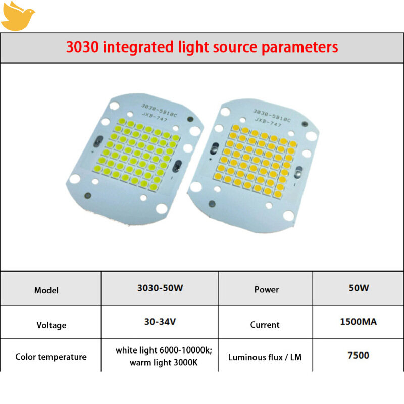 Leficus【Ready stock】Led 50w Integrated Light Source High-power High Brightness Energy Saving Flood Light Spotlight Accessories