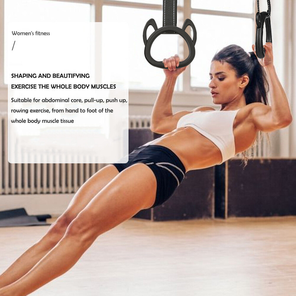 1Meter/2Meter Kids Gym Lifting Ring Adjustable Strap Pull Up Strength Training Equipment