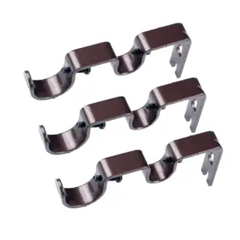 Blesiya Set Of 3 Double Curtain Rod Bracket Holder Sturdy Steel