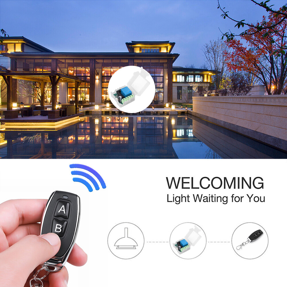 10PCS Universal 433MHz Wireless Remote Control Switch Kit with ON/OFF Receiver Module for Garage Door, Lights, Water Pump