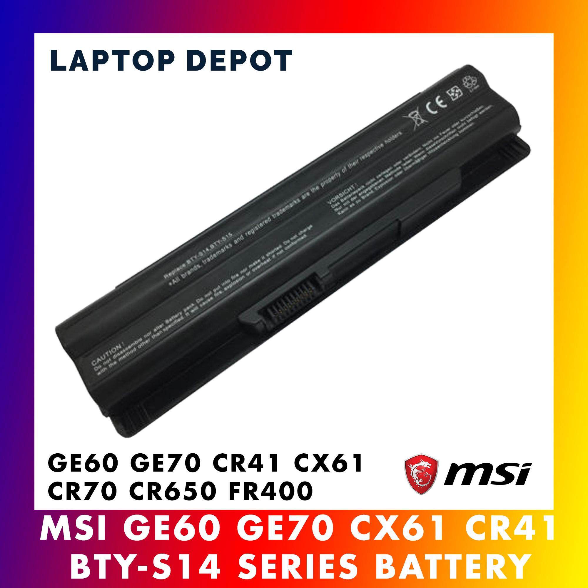 MSI GE60 GE70 CR41 CX61 CR70 CR650 FR400 FX420 FX600 BTY-S14 BTY-S15 Battery Malaysia