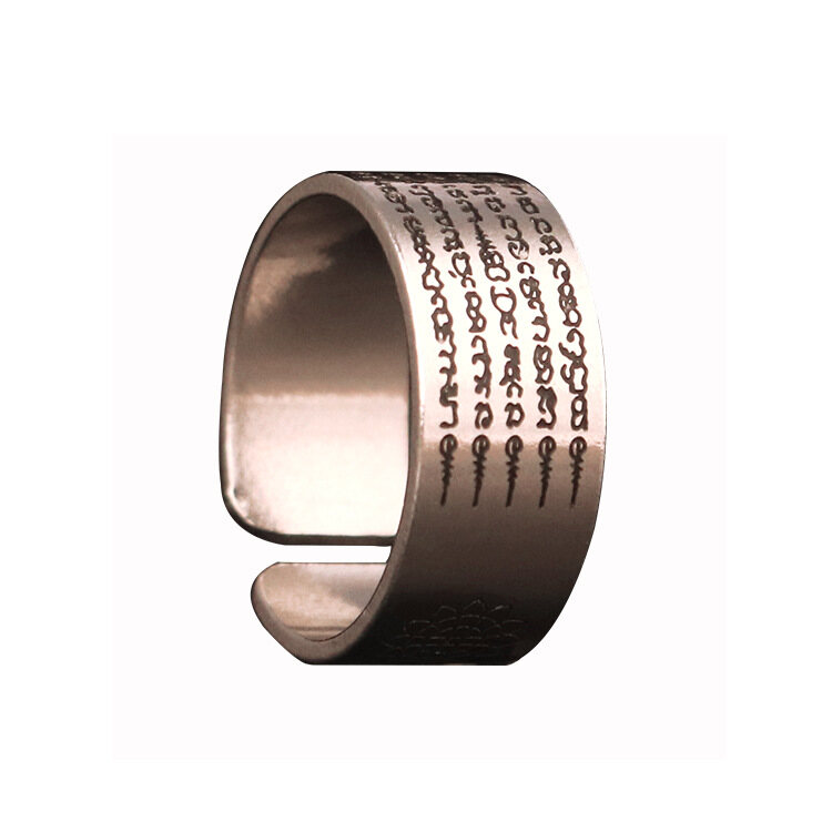 RY-Nhẫn Phật Chùa Chính Hãng Thái Lan Nhẫn Năm Kinh Nhẫn Bùa Hộ Mệnh Năm Hàng Bạc S925 Nhẫn Tốt Lành Nam Nữ Có Thể Điều Chỉnh Kích Thước Nhẫn