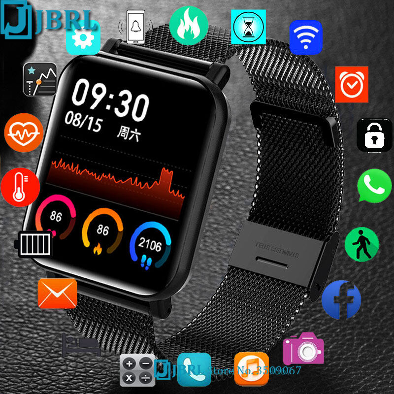 (Hot) สมาร์ทวอท์ชผู้หญิง Smartwatch สายรัดข้อมือฟิตเนสกีฬานาฬิกากันน้ำสำหรับ Android IOS สตรี Smartwatches นาฬิกาอัจฉริยะ