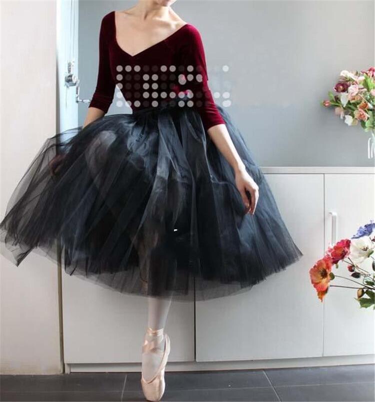 Long Ballet Dress For Adult Half Skirt TUTU Performance Dress With Lining 3 Layers Hard Mesh+1 Lining