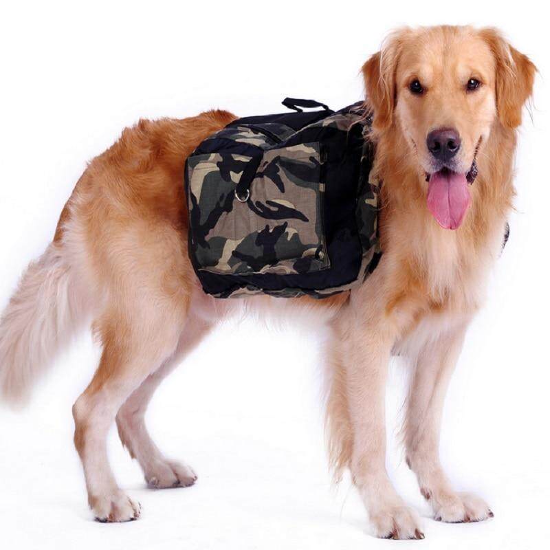 Adjustable Pet Backpack Saddle Bag For Large Dog Hiking Travel Load Training S 