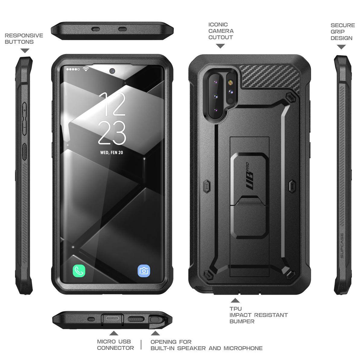 Ốp SUPCASE Cho Samsung Galaxy Note 10 + Plus, Ốp Chống Sốc Toàn Thân Với Bao Da Và Chân Đế Không Có Bảo Vệ Màn Hình, Dành Cho Galaxy Note 10 + Plus//Note 10 Plus 5G