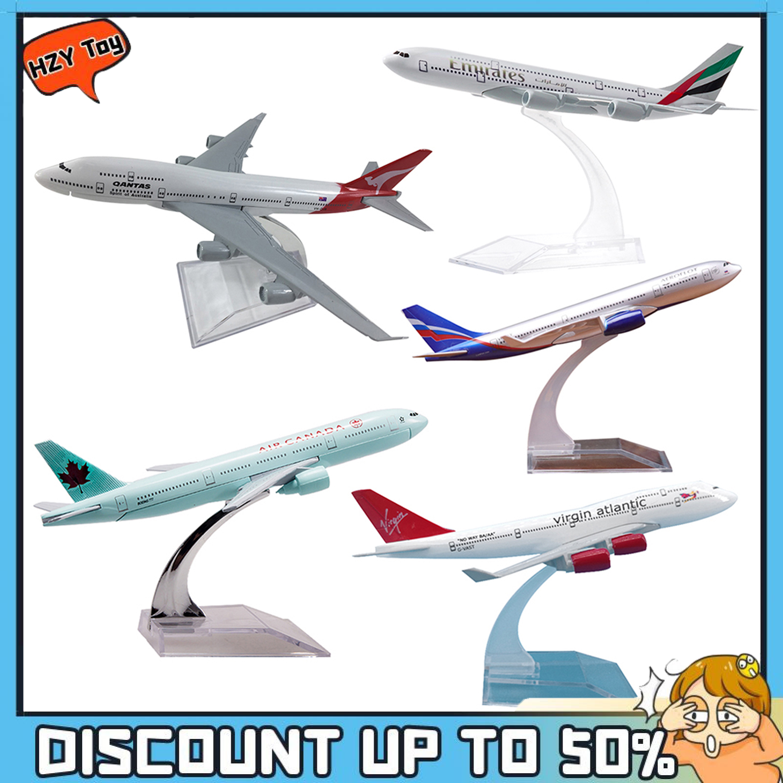 HZY Model Toy Delicate Creative Multi-functional Aircraft Model Figure Office Decoration Educationla Model for Kids