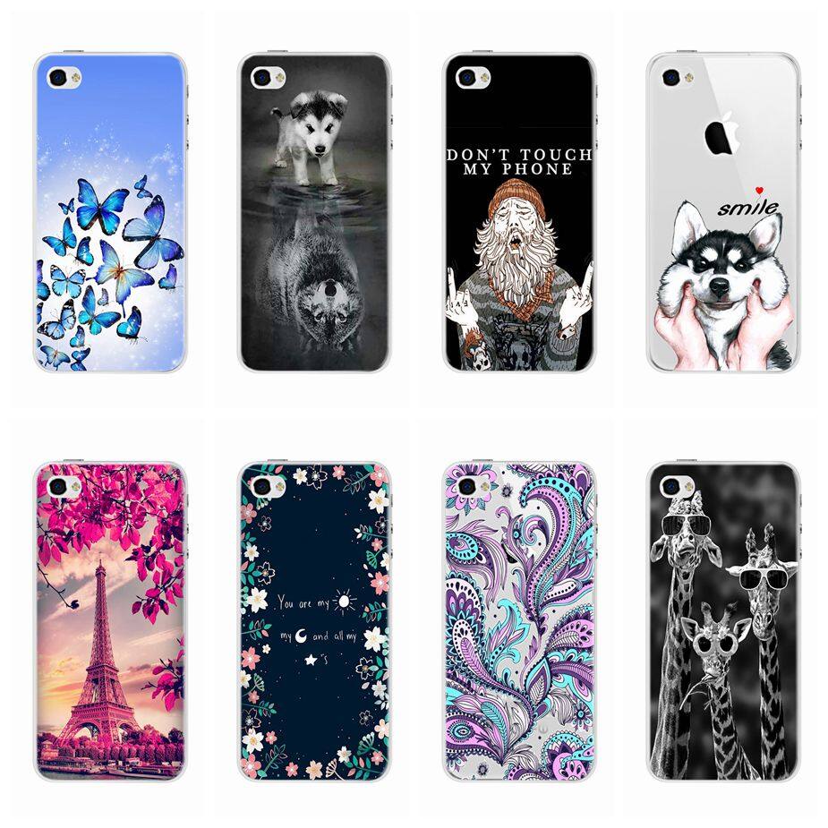 Ốp Bảo Vệ Điện Thoại Cho iPhone 4 4S Ốp Silicon Mềm Mỏng Ốp Lưng Sơn Dễ Thương Vỏ Điện Thoại