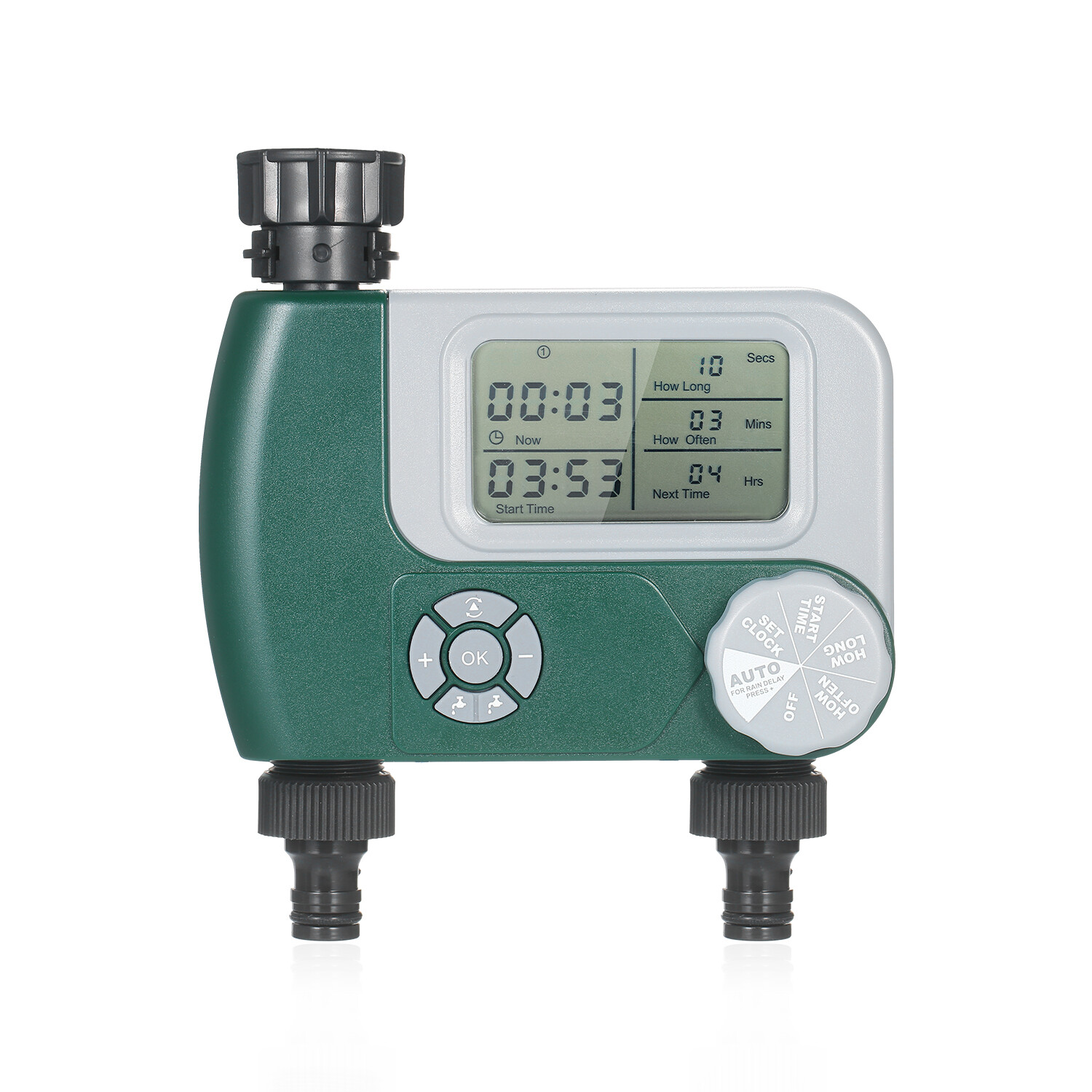 Programmable Digital Hose Faucet Timer Outdoor Automatic Watering Sprinkler System Irrigation Controller with 2 Outlet for Garden Plants