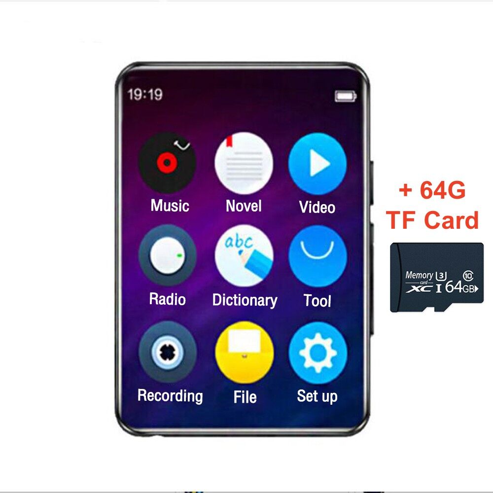 Mini mp3 mp4 player hifi lossless sound fm radio support 128g bluetooth 5.0 touch screen mp3 music player speaker audio recorder sports