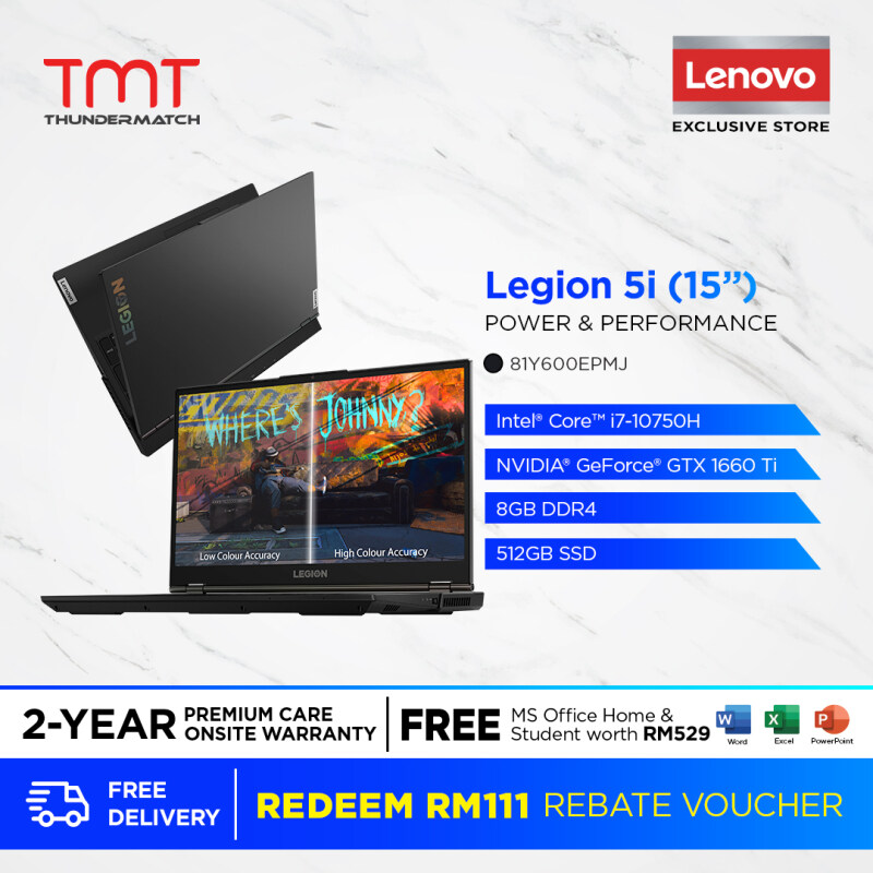Lenovo Legion 5 15IMH05H 81Y600EPMJ | i7-10750H | 8GB 512GB SSD | 15.6| GTX1660ti | FREE Microsoft Office| Win10|RGB KB Malaysia