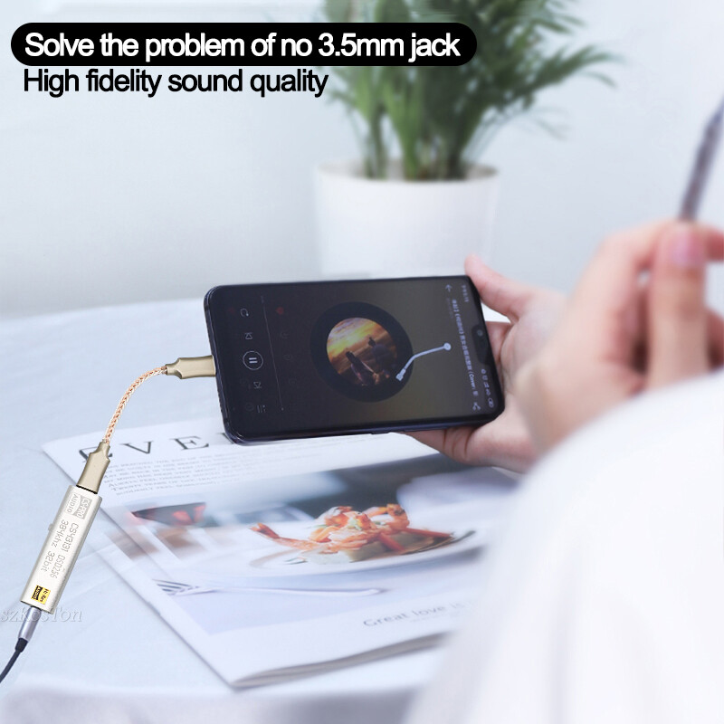 Bộ khuếch đại tai nghe DAC cs43131 dsd256 loại USB C với giao tiếp âm thanh đầu ra 3.5mm để iPhone Máy tính để bàn chip Đầu chuyển âm thanh Hifi AMP