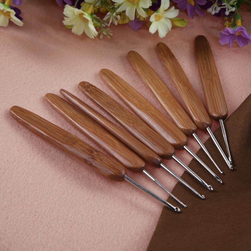 [Chinatera] 20pcs Bamboo Crochet Hooks Knitting Weave Needles Set with Case