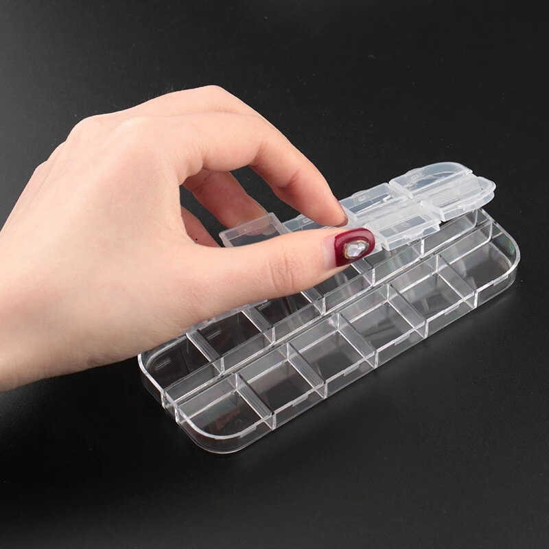 Hộp Đựng Trang Sức Bằng Nhựa Có Thể Điều Chỉnh Nhiều Kích Cỡ Hộp Đựng Hạt Thủ Công Mỹ Nghệ Kim Cương Giả Hộp Đựng Trong Suốt Phụ Kiện Tự Làm Có Nắp