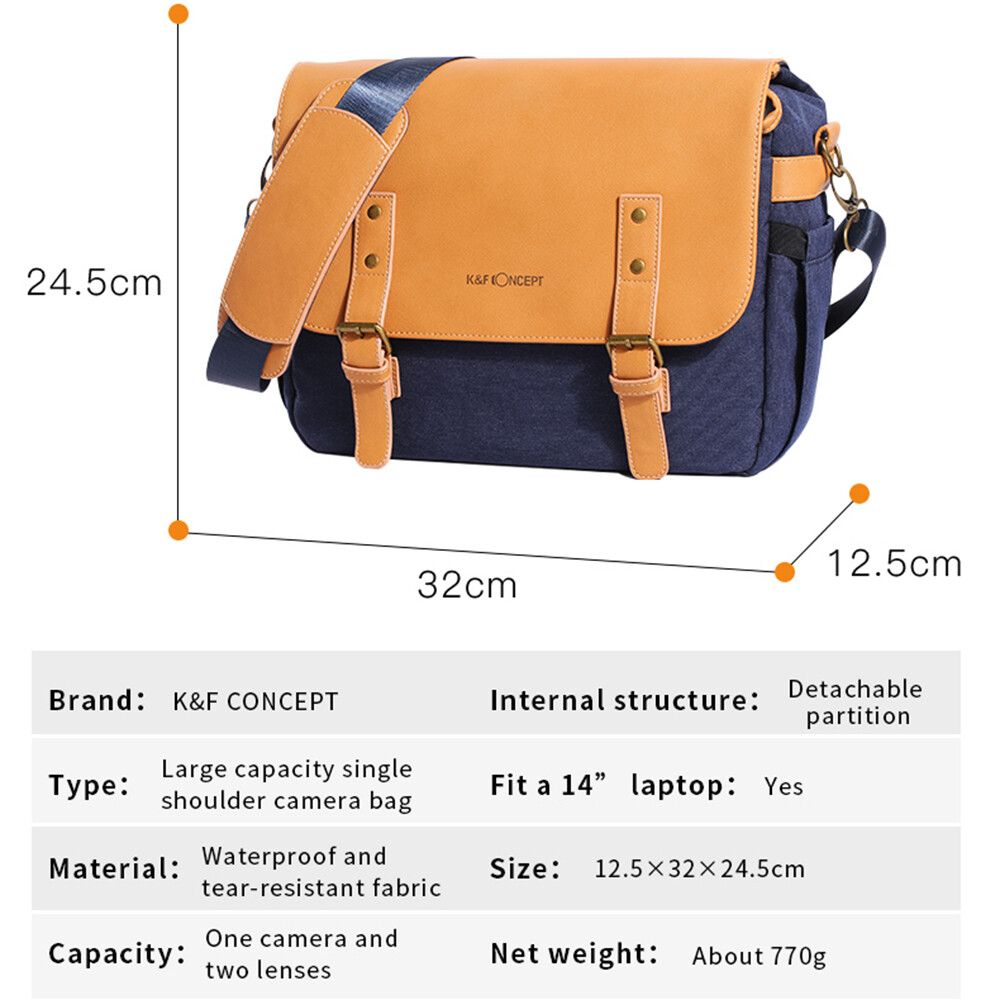 K & F CONCEPT Túi Đựng Máy Ảnh Đeo Vai Chống Sốc Túi Máy Ảnh Xách Tay Túi Đựng Tài Liệu Cho DSLR/SLR/Máy Ảnh Không Gương Ốp Với Đồ Giữ Bút Có Thể Tháo Rời Phù Hợp Với Máy Tính Xách Tay 14 Inch