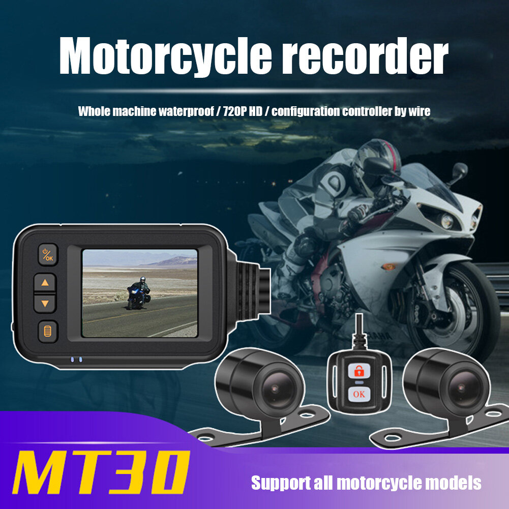 SE30 Camera Hành Trình Xe Máy, Đầu Ghi Hình Hai Kênh Trước + Sau Với Màn Hình 2 Inch