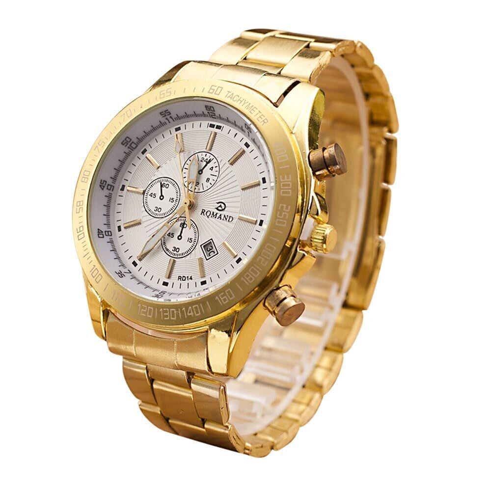 Đồng Hồ Thạch Anh Thép Không Gỉ Màu Vàng Cho Nam, Kinh Doanh Chronograph Analog Đồng Hồ Đeo Tay Cho Người Đàn Ông Đồng Hồ Nam Chống Nước Life, 2020