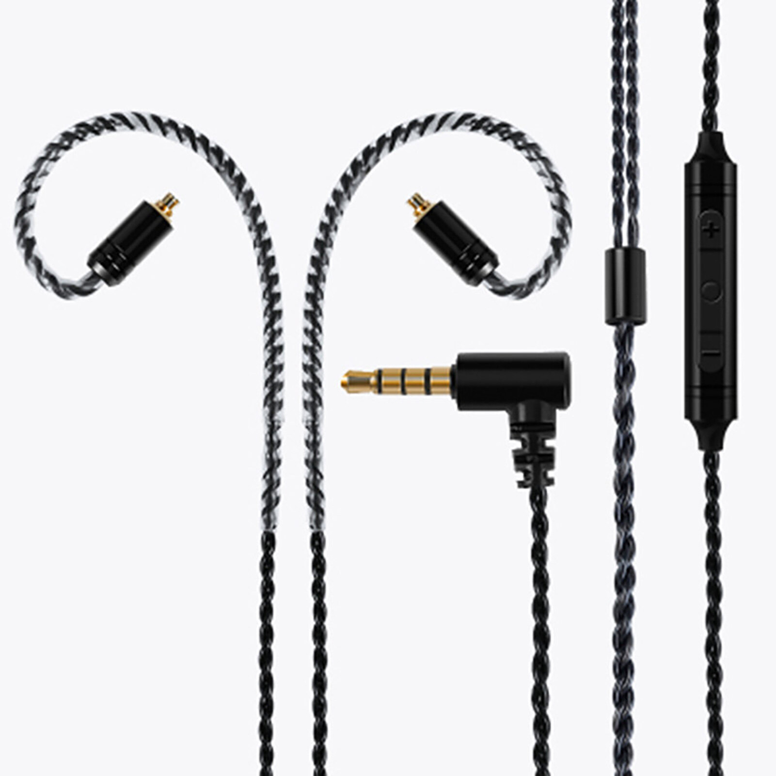 Baicai Cáp Tai Nghe Nhà Bếp Cáp Âm Thanh Tai Nghe 3.5Mm Độ Bền Cao Chuyên Nghiệp Thay Thế Bằng Mic Cho Shure SE215/Cho Sennheiser IE80S/Cho Audio-Technica A2DC/LS70/IM50/IM04 Tai Nghe Âm Thanh Rắn