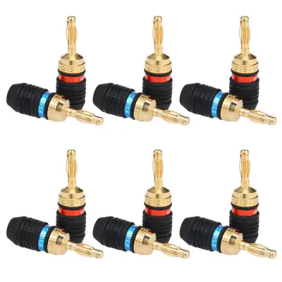 Docooler Banana Plug Red & Black Connector Speaker Corrosion-Resistant Banana Connector Left and Right Channels for Audio Video Amplifier Speaker Cable Jack